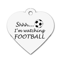 Football Fan  Dog Tag Heart (one Side) by Valentinaart