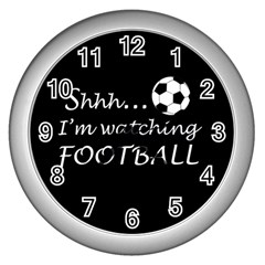 Football Fan  Wall Clocks (silver)  by Valentinaart