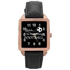 Football Fan  Rose Gold Leather Watch  by Valentinaart