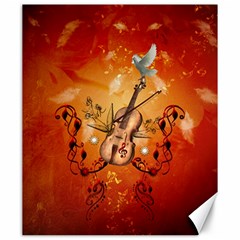 Violin With Violin Bow And Dove Canvas 20  X 24   by FantasyWorld7