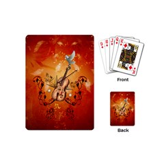 Violin With Violin Bow And Dove Playing Cards (mini)  by FantasyWorld7