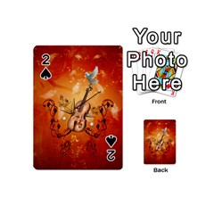 Violin With Violin Bow And Dove Playing Cards 54 (mini)  by FantasyWorld7