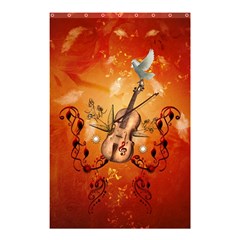 Violin With Violin Bow And Dove Shower Curtain 48  X 72  (small)  by FantasyWorld7