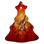 Violin With Violin Bow And Dove Christmas Tree Ornament (Two Sides) Back