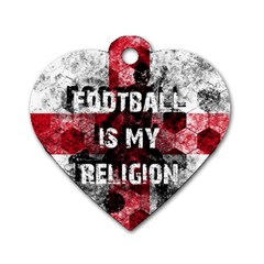 Football Is My Religion Dog Tag Heart (one Side) by Valentinaart