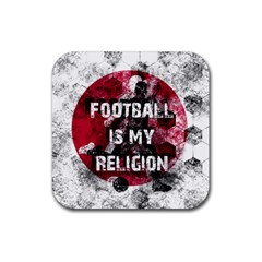Football Is My Religion Rubber Coaster (square)  by Valentinaart