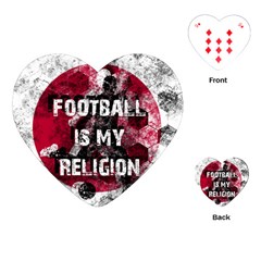 Football Is My Religion Playing Cards (heart)  by Valentinaart