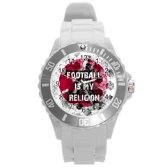 Football Is My Religion Round Plastic Sport Watch (l) by Valentinaart