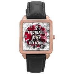 Football is my religion Rose Gold Leather Watch 