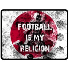 Football is my religion Double Sided Fleece Blanket (Large) 