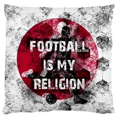 Football is my religion Large Flano Cushion Case (One Side)