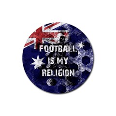 Football Is My Religion Rubber Round Coaster (4 Pack)  by Valentinaart