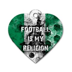Football Is My Religion Dog Tag Heart (one Side) by Valentinaart
