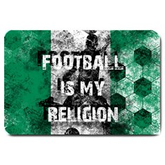 Football Is My Religion Large Doormat  by Valentinaart