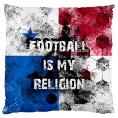 Football Is My Religion Large Flano Cushion Case (two Sides) by Valentinaart