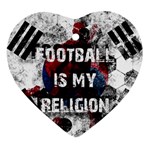 Football is my religion Ornament (Heart) Front
