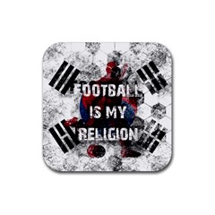 Football Is My Religion Rubber Coaster (square)  by Valentinaart