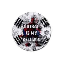 Football Is My Religion Rubber Coaster (round) 