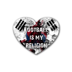 Football Is My Religion Rubber Coaster (heart)  by Valentinaart