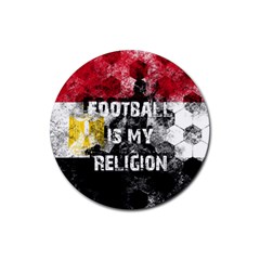 Football Is My Religion Rubber Round Coaster (4 Pack)  by Valentinaart