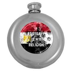 Football Is My Religion Round Hip Flask (5 Oz) by Valentinaart