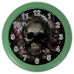 Skull Color Wall Clocks by Valentinaart