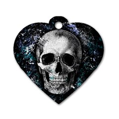 Skull Dog Tag Heart (two Sides) by Valentinaart