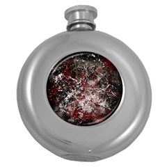 Grunge Pattern Round Hip Flask (5 Oz) by Valentinaart