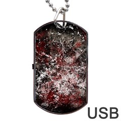 Grunge Pattern Dog Tag Usb Flash (two Sides) by Valentinaart