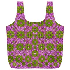 Paradise Flowers In Bohemic Floral Style Full Print Recycle Bags (l)  by pepitasart