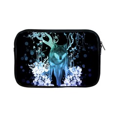 Amazing Wolf With Flowers, Blue Colors Apple Ipad Mini Zipper Cases by FantasyWorld7