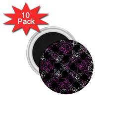 Dark Intersecting Lace Pattern 1 75  Magnets (10 Pack)  by dflcprints