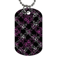 Dark Intersecting Lace Pattern Dog Tag (two Sides) by dflcprints