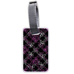 Dark Intersecting Lace Pattern Luggage Tags (one Side)  by dflcprints