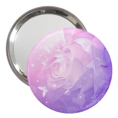 Beautiful Rose, Soft Violet Colors 3  Handbag Mirrors by FantasyWorld7