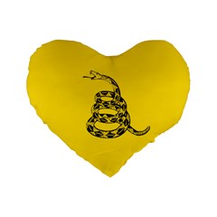 Gadsden Flag Don t Tread On Me Standard 16  Premium Flano Heart Shape Cushions