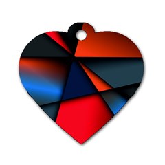 3d And Abstract Dog Tag Heart (One Side)