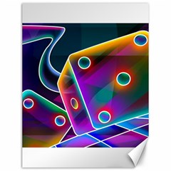 3d Cube Dice Neon Canvas 12  X 16  
