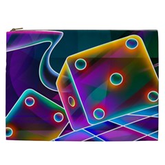 3d Cube Dice Neon Cosmetic Bag (xxl) 