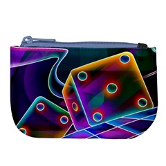 3d Cube Dice Neon Large Coin Purse