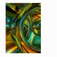 3d Transparent Glass Shapes Mixture Of Dark Yellow Green Glass Mixture Artistic Glassworks Large Garden Flag (two Sides) by Sapixe