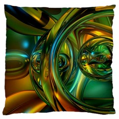 3d Transparent Glass Shapes Mixture Of Dark Yellow Green Glass Mixture Artistic Glassworks Standard Flano Cushion Case (two Sides)