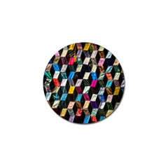 Abstract Multicolor Cubes 3d Quilt Fabric Golf Ball Marker (10 pack)