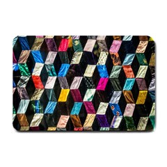 Abstract Multicolor Cubes 3d Quilt Fabric Small Doormat 