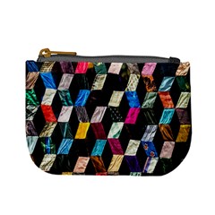 Abstract Multicolor Cubes 3d Quilt Fabric Mini Coin Purses