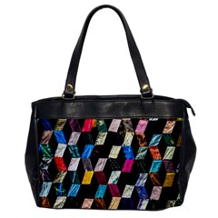 Abstract Multicolor Cubes 3d Quilt Fabric Office Handbags