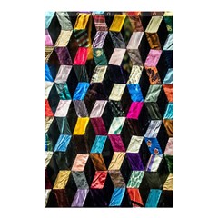 Abstract Multicolor Cubes 3d Quilt Fabric Shower Curtain 48  x 72  (Small) 