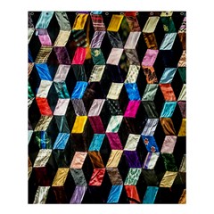 Abstract Multicolor Cubes 3d Quilt Fabric Shower Curtain 60  x 72  (Medium) 