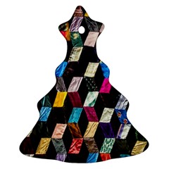 Abstract Multicolor Cubes 3d Quilt Fabric Ornament (Christmas Tree) 