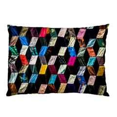 Abstract Multicolor Cubes 3d Quilt Fabric Pillow Case (Two Sides)